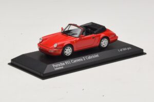 Porsche 911 964 Carrera 2 Cabriolet Piros Minichamps 1:43 430067330 Fém – 2. kép a 4-ből