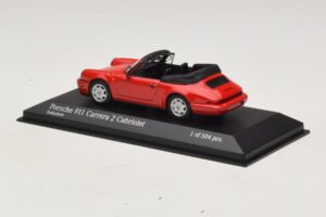 Porsche 911 964 Carrera 2 Cabriolet Piros Minichamps 1:43 430067330 Fém – 3. kép a 4-ből