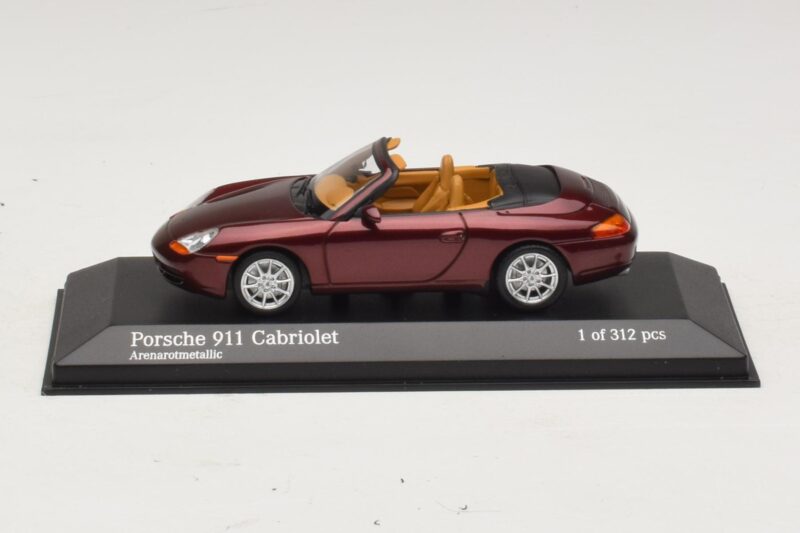 Porsche 911 996 Kabrió Piros Metál Minichamps 1:43 400061092 Fém