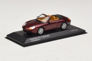 Porsche 911 996 Kabrió Piros Metál Minichamps 1:43 400061092 Fém – 2. kép a 4-ből