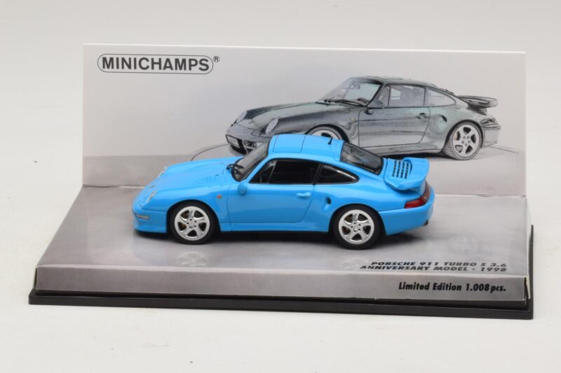 Porsche 911 996 Turbo S 3.6 Évfordulós Kiadás Kék Minichamps 1:43 436069270 Fém