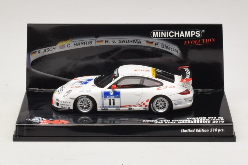 Porsche 911 997 GT3 RS #11 24 Hours Nurburgring 2010 Minichamps 1:43 437106711 Fém