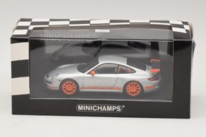 Porsche 911 997 GT3 RS Ezüst Narancs Minichamps 1:43 403066013 Fém – 4. kép a 4-ből