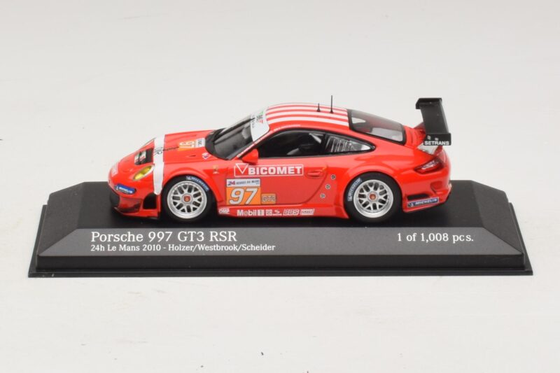 Porsche 911 997 GT3 RSR GT2 #97 M. Holzer / R. Westbrook 24 Hours of Le Mans 2010 Minichamps 1:43 410106997 Fém