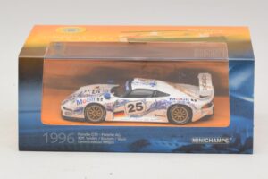 Porsche 911 GT1 #25 B. Wollek / T. Boutsen / H-J. Stuck 24 Hours of Le Mans 1996 Minichamps 1:43 403966625 Fém – 5. kép a 5-ből