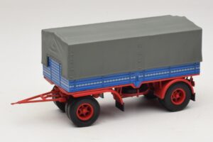 Teherautó Utánfutó Kék Piros Minichamps 1:43 439159092 Fém