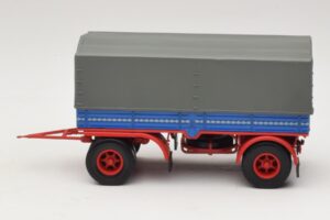 Teherautó Utánfutó Kék Piros Minichamps 1:43 439159092 Fém – 3. kép a 6-ből