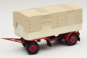 Teherautó Utánfutó Ponyva Fehér Piros Minichamps 1:43 439159096 Fém