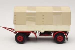 Teherautó Utánfutó Ponyva Fehér Piros Minichamps 1:43 439159096 Fém – 3. kép a 6-ből