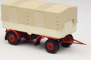Teherautó Utánfutó Ponyva Fehér Piros Minichamps 1:43 439159096 Fém – 4. kép a 6-ből