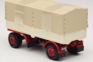 Teherautó Utánfutó Ponyva Fehér Piros Minichamps 1:43 439159096 Fém – 5. kép a 6-ből