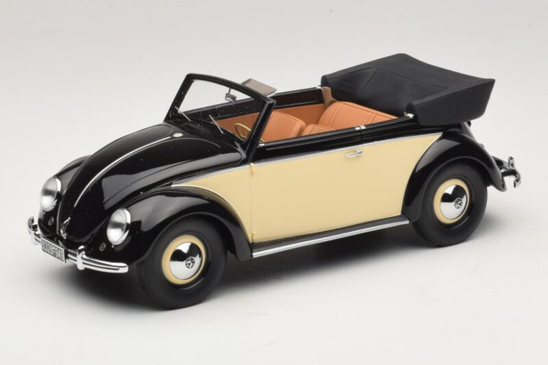 Volkswagen Beetle Kabrió Fekete Krém Minichamps 1:18 107054131 Gyanta