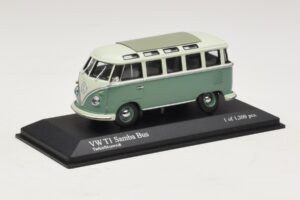 Volkswagen T1 Samba Bus Türkizkék Fehér Minichamps 1:43 430052306 Fém – 2. kép a 4-ből