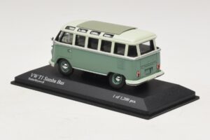 Volkswagen T1 Samba Bus Türkizkék Fehér Minichamps 1:43 430052306 Fém – 3. kép a 4-ből