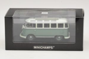 Volkswagen T1 Samba Bus Türkizkék Fehér Minichamps 1:43 430052306 Fém – 4. kép a 4-ből