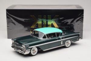 Chevrolet Bel Air Impala Coupe Sötétzöld Metál & Zöld KK-Scale 1:18 KKDC181594 Fém – 6. kép a 6-ből
