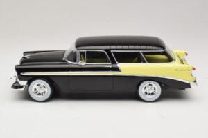 Chevrolet Bel Air Nomad Custom Fekete & Világossárga KK-Scale 1:18 KKDC181293 Fém – 3. kép a 6-ből