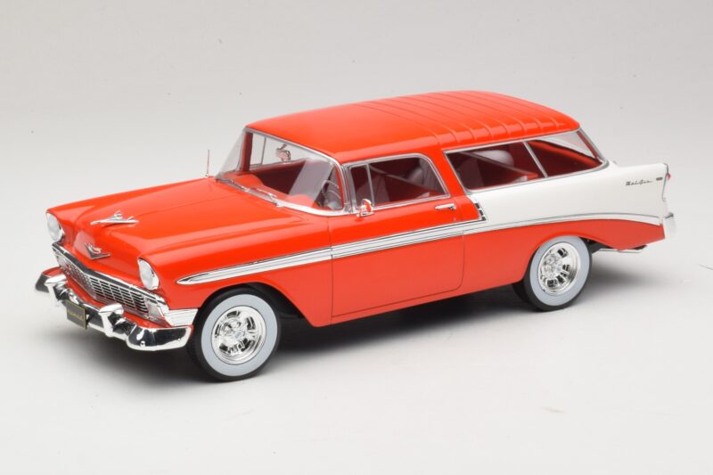 Chevrolet Bel Air Nomad Custom Világospiros & Fehér KK-Scale 1:18 KKDC181291 Fém