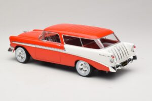 Chevrolet Bel Air Nomad Custom Világospiros & Fehér KK-Scale 1:18 KKDC181291 Fém – 5. kép a 6-ből