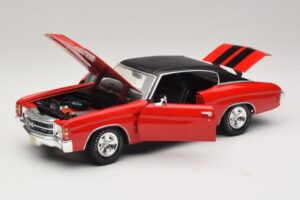 Chevrolet Chevelle SS454 Piros Maisto 1:18 31890-P1 Fém – 2. kép a 8-ből