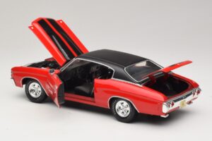 Chevrolet Chevelle SS454 Piros Maisto 1:18 31890-P1 Fém – 5. kép a 8-ből