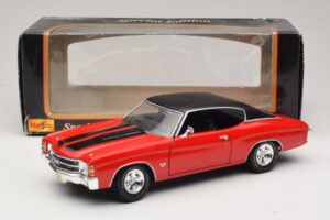 Chevrolet Chevelle SS454 Piros Maisto 1:18 31890-P1 Fém – 8. kép a 8-ből