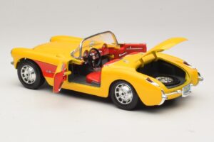 Chevrolet Corvette C1 Kabrió Sárga Piros Bburago 1:18 3034-M2 Fém – 5. kép a 8-ből