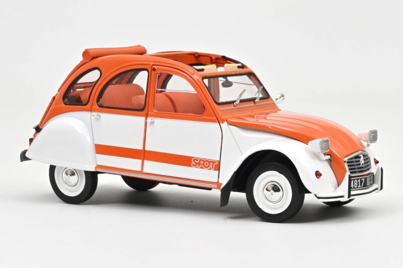 Citroen 2CV Spot Narancssárga & Fehér Norev 1:18 181473 Fém
