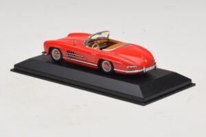 Mercedes 300 SL W198 Piros Barna Belsővel Minichamps 1:43 MB009 Fém – 3. kép a 5-ből