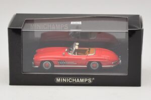 Mercedes 300 SL W198 Piros Barna Belsővel Minichamps 1:43 MB009 Fém – 5. kép a 5-ből