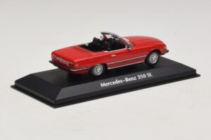 Mercedes 350 SL R107 Piros Maxichamps 1:43 940033432 Fém – 2. kép a 5-ből