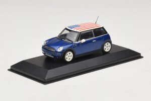 Mini Cooper S R53 Kék Amerikai Zászlóval Minichamps 1:43 MINI014 Fém – 2. kép a 5-ből