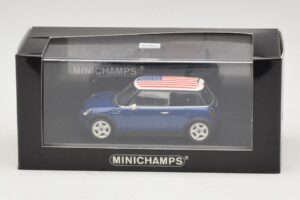 Mini Cooper S R53 Kék Amerikai Zászlóval Minichamps 1:43 MINI014 Fém – 5. kép a 5-ből