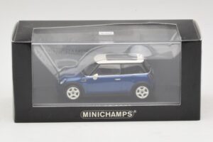 Mini Cooper S R53 Sötétkék Panorámatetővel Minichamps 1:43 MINI021 Diecast – 4. kép a 4-ből