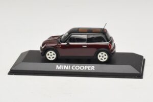 Mini Cooper S R53 Sötétpiros Fekete Tetővel Minichamps 1:43 MINI028 Diecast
