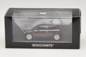Mini Cooper S R53 Sötétpiros Fekete Tetővel Minichamps 1:43 MINI028 Diecast – 5. kép a 5-ből