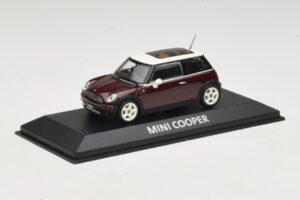 Mini Cooper S R53 Sötétpiros Panorámatetővel Minichamps 1:43 MINI019 Fém – 2. kép a 4-ből