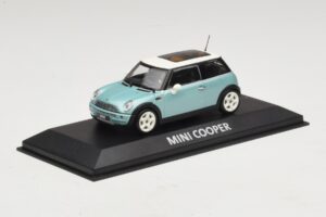 Mini Cooper S R53 Világoskék Metál Panorámatetővel Minichamps 1:43 MINI018 Fém – 2. kép a 4-ből