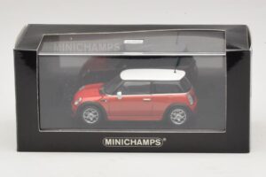 Mini Cooper S R53 Piros Fehér Tetővel Minichamps 1:43 MINI025 Diecast – 5. kép a 5-ből