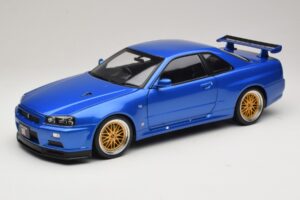 Nissan Skyline GT-R R34 V-Spec II Kék Metál BBS Felnik KK-Scale 1:12 KKDC120211-2 Fém