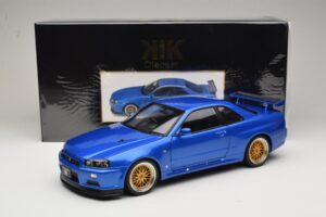 Nissan Skyline GT-R R34 V-Spec II Kék Metál BBS Felnik KK-Scale 1:12 KKDC120211-2 Fém – 8. kép a 8-ből