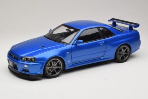 Nissan Skyline GT-R R34 V-Spec II Kék Metál OEM Felnik KK-Scale 1:12 KKDC120211-1 Fém