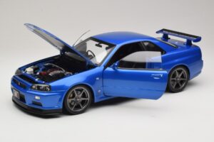 Nissan Skyline GT-R R34 V-Spec II Kék Metál OEM Felnik KK-Scale 1:12 KKDC120211-1 Fém – 2. kép a 8-ből