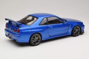 Nissan Skyline GT-R R34 V-Spec II Kék Metál OEM Felnik KK-Scale 1:12 KKDC120211-1 Fém – 3. kép a 8-ből