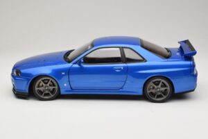Nissan Skyline GT-R R34 V-Spec II Kék Metál OEM Felnik KK-Scale 1:12 KKDC120211-1 Fém – 4. kép a 8-ből
