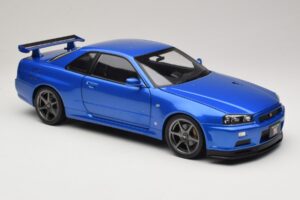 Nissan Skyline GT-R R34 V-Spec II Kék Metál OEM Felnik KK-Scale 1:12 KKDC120211-1 Fém – 6. kép a 8-ből