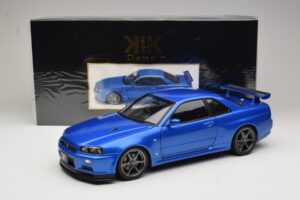 Nissan Skyline GT-R R34 V-Spec II Kék Metál OEM Felnik KK-Scale 1:12 KKDC120211-1 Fém – 8. kép a 8-ből