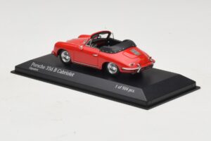 Porsche 356 B Kabrió Piros Minichamps 1:43 400064331 Fém – 3. kép a 5-ből