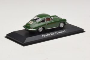 Porsche 356C Carrera 2 Sötétzöld Maxichamps 1:43 940062360 Fém – 2. kép a 5-ből