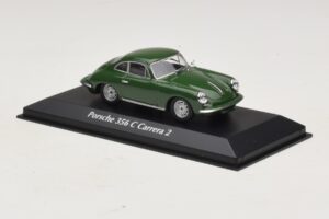 Porsche 356C Carrera 2 Sötétzöld Maxichamps 1:43 940062360 Fém – 3. kép a 5-ből
